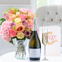 Candy Clouds, Appleyard Prosecco (75cl) & 40th Birthday Card image