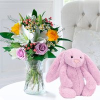 Glaze & Jellycat Bashful Lilac Bunny (31cm)