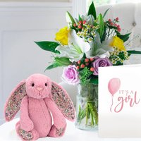 Glaze, Jellycat® Blossom Bunny & New Baby Girl Card image