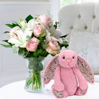 Simply Pink Rose & Lily & Jellycat® Blossom Bunny image