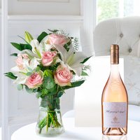 Simply Pink Rose & Lily, Whispering Angel, Vase & Card image