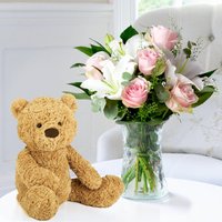 Simpy Pink Rose & Lily & Jellycat® Bumbly Bear (38cm) image