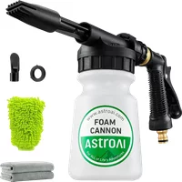 Foam Gun Car Wash Gun with Wash Mitt & Microfiber Towel, Quick Connect to Most Garden Hose, Foam Blaster Equips with 3/4” Universal Garden 3/8\