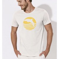 Picopoc T-Shirt Delfin / Sonnenaufgang mit Delphin in weiss