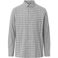 KnowledgeCotton Apparel Regular Small Check Flannel Shirt VEGAN - Grey Check