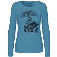 HANDGEDRUCKT "Lange Reise" Frauen Longsleeve Neutral