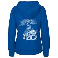 HANDGEDRUCKT "Lange Reise" Frauen Zip Hoody Neutral