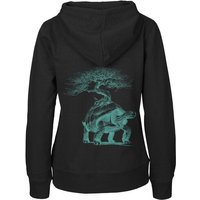 HANDGEDRUCKT "Lange Reise" Frauen Zip Hoody Neutral