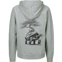 HANDGEDRUCKT "Lange Reise" Männer Zip Hoody Neutral