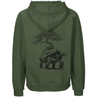 HANDGEDRUCKT "Lange Reise" Männer Zip Hoody Neutral