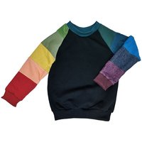 liebewicht Pullover aus Bio Sweat Regenbogen Patchwork Unikat für Babys und Kinder