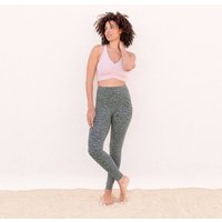 Jaya MALI - Damen - Perfekt sitzende High-Rise Leggings mit Allover-Zebra Print aus elastischer Biobaumwolle mit doppelter Taillenparti