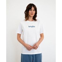 Rotholz Logo Print T-shirt Bio Baumwolle - Weiß