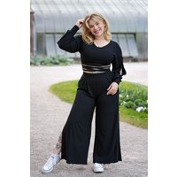 Vivien Joy High Waist Hose mit Schlitz - Farrah Comfy Pants mit Schlitz