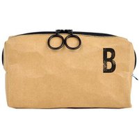 renna deluxe Waschtasche und Kosmetiktasche mit Monogramm, vegan, BRAUN