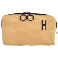 renna deluxe Waschtasche und Kosmetiktasche mit Monogramm, vegan, BRAUN