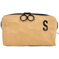 renna deluxe Waschtasche und Kosmetiktasche mit Monogramm, vegan, BRAUN