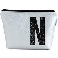 renna deluxe Kulturtasche und Kosmetiktasche personalisiert mit Monogramm SILBER