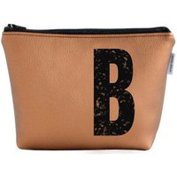 renna deluxe Kosmetiktasche und Kulturtasche personalisiert mit Monogramm - bronze