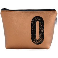 renna deluxe Kosmetiktasche und Kulturtasche personalisiert mit Monogramm - bronze