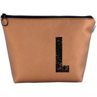 renna deluxe Kosmetiktasche und Kulturtasche personalisiert mit Monogramm - bronze
