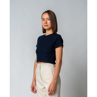 GORG Damen Geripptes Cropped T-Shirt aus Bio-Baumwolle & TENCEL Modal