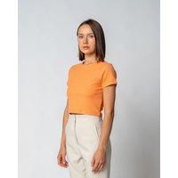 GORG Damen Geripptes Cropped T-Shirt aus Bio-Baumwolle & TENCEL Modal
