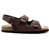 Vegane thies ® Eco Bio Backstrap Sandale aus rec. PET mit Kork-Tieffussbett