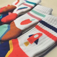 Fräulein Prusselise Sportsocke,Tennissocke 4er Pack KInder bunt und cool für Kinder, bunt gemustert
