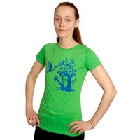 HANDGEDRUCKT "Gartenfreude" Frauen T-Shirt Earth Positiv