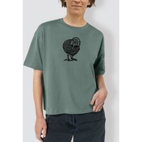 little kiwi Damen T-Shirt, „Kiwi mit Kopfhörer“, locker geschnitten