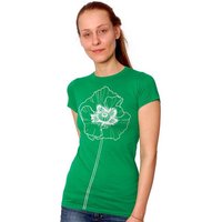 HANDGEDRUCKT "Mohnblume" Frauen T-Shirt Earth Positive