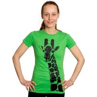 HANDGEDRUCKT "Stephanie la Girafe" Frauen T-Shirt Earth Positive