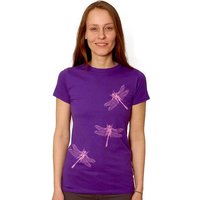 HANDGEDRUCKT "3 Azurjungfern" Frauen T-Shirt Earth Positive