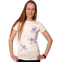 HANDGEDRUCKT "3 Azurjungfern" Frauen T-Shirt Earth Positive