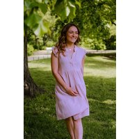 Hutch&Putch Musselin Sommerkleid - mit gerüschten Ärmeln - 100% Bio-Baumwolle - Volantkleid - kurzes Kleid - weich und atmungsaktiv