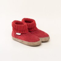 Gottstein Kinder Hüttenschuh Alpine Boot LE - Aus reiner Schafwolle für Jungen & Mädchen mit Ledersohle - Hausschuh Made in Tirol