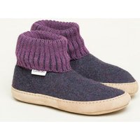 Gottstein Hüttenschuh Dakota - Hoher Filzhausschuh für Damen & Herren aus 100% Schurwolle mit extra bequemer Ledersohle & elastischem Strickbund