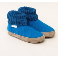 Gottstein Kinder Hüttenschuh Alpine Boot LE - Aus reiner Schafwolle für Jungen & Mädchen mit Ledersohle - Hausschuh Made in Tirol