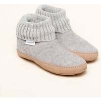 Gottstein Hüttenschuh Dakota - Hoher Filzhausschuh für Damen & Herren aus 100% Schurwolle mit extra bequemer Ledersohle & elastischem Strickbund