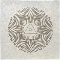 Veskor Cassiopeia SAHASRĀRA Chakra-Meditations-Linoldruck | 40 × 40 cm | Gold auf Naturweiß