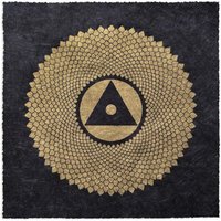 Veskor Cassiopeia SAHASRĀRA Chakra-Meditations-Linoldruck | 22 × 22 cm | Gold auf Schwarz