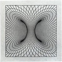 Veskor Cassiopeia TORUSFELD Heilige Geometrie Linoldruck | 40 x 40 cm | Schwarz auf Naturweiß