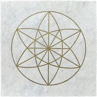 Veskor Cassiopeia VEKTOR EQUILIBRIUM II Heilige Geometrie Linoldruck | 22 × 22 cm | Gold auf Naturweiß