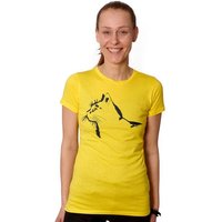 HANDGEDRUCKT "Stubentiger" Frauen T-Shirt Earth Positive