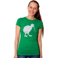 HANDGEDRUCKT "Kiwi" Frauen T-Shirt Earth Positive