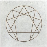 Veskor Cassiopeia ENNEAGRAMM Heilige Geometrie Linoldruck | 22 × 22 cm | Gold auf Naturweiß