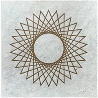 Veskor Cassiopeia STERN POLYGON (30/11) Heilige Geometrie Linoldruck | 22 × 22 cm | Gold auf Naturweiß