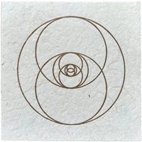 Veskor Cassiopeia VESICA PISCIS Heilige Geometrie Linoldruck | 22 × 22 cm | Gold auf Naturweiß