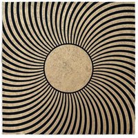 Veskor Cassiopeia PSYCHEDELIC SUN Op-Art Linoldruck | 40 x 40 cm | Gold auf Schwarz